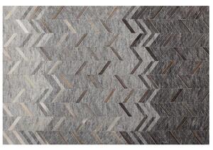 Tappeto 160 x 230 cm in pelle di vacchetta grigia motivo geometrico color grigio Beliani
