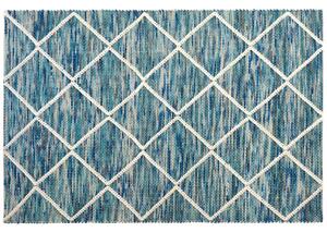 Tappeto tappetino Blu 160 x 230 cm Lana Motivo Geometrico soggiorno Beliani