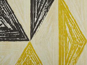 Tappeto tappetino grigio e giallo stampato motivo geometrico 140 x 200 cm a pelo corto Beliani