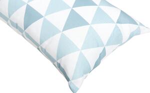 Set di 2 cuscini da esterno in poliestere bianco/azzurro 40 x 70 cm motivo a triangoli Beliani