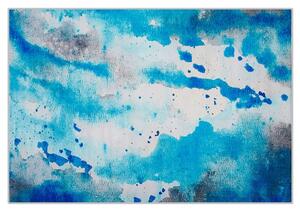 Tappeto tappetino Tessuto Multicolore 140 x 200 cm Motivo Acquerello Astratto Moderno Beliani
