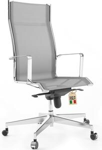 Sedia da ufficio ergonomica con schienale in rete, base girevole e altezza regolabile