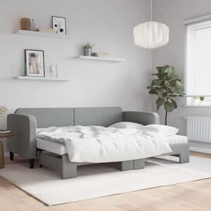 VidaXL Divano letto estraibile con materasso Grigio chiaro 80x200 cm Tessuto