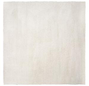 Tappeto Shaggy tappetino Cotone Bianco Misto Poliestere 200 x 200 cm Soffice pelo lungo Beliani