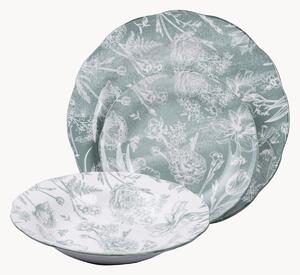 Servizio di piatti Fleurette Green 18 pz