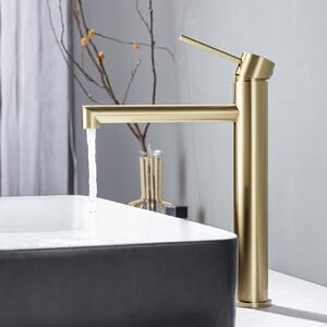 Rubinetto da bagno dorato con miscelatore monocomando, rubinetto per lavabo in acciaio inossidabile