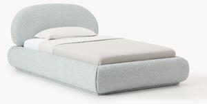 Letto singolo imbottito in bouclé con contenitore Alba