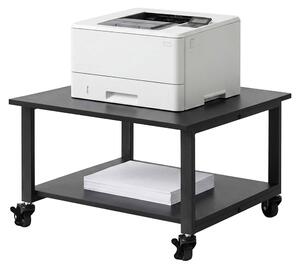 Tavolo per stampante Relaxdays con rotelle, 2 ripiani, dimensioni: 32 x 50 x 50 cm, carrello mobile per stampante, ufficio, supporto per stampante, colore nero