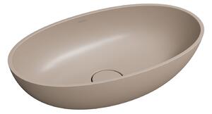 Omnires Shell M+ lavabo 50x32 cm ovale da appoggio marrone/beige SHELL500UNDB