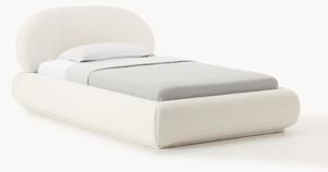 Letto singolo imbottito in teddy con contenitore Alba