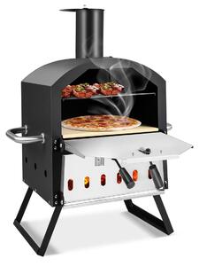 Forno per pizza da esterno - Due livelli - 1860 cm² di superficie di cottura - Con pietra per pizza e copertura