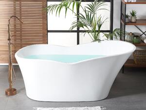 Vasca da bagno freestanding bianco lucido sanitario acrilico 1700 x 800 mm singolo ovale moderno design minimalista Beliani