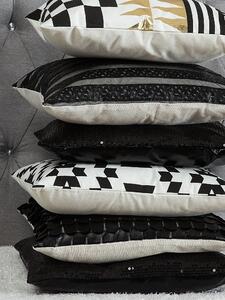 Set di 2 cuscini decorativi in ecopelle nera 45 x 45 cm Accessori decorativi effetto scala Beliani