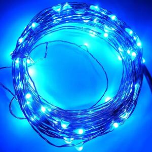 Stringa Led Blu Blue Filo Rame Copper Wire String 10 Metri 100 Led 