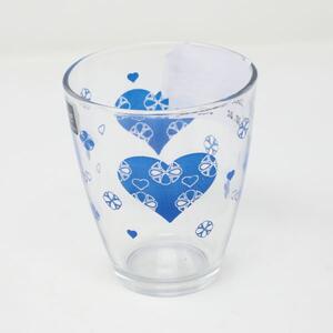 Servizio di Bicchieri Acqua in Vetro Blu 6pz Omnia Casa mod. Hearts