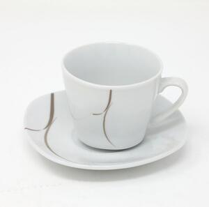 Set 2 Tazze da latte in porcellana 4 pz Omnia Casa mod. Adam Tortora