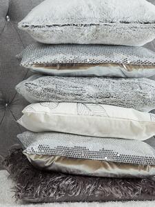 Set di 2 cuscini decorativi motivo foglia di cotone bianco 45 x 45 cm accessori decorativi con stampa in lamina d'argento Beliani