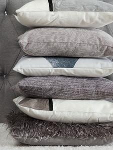 Set di 2 cuscini decorativi Cordone grigio 45 x 45 cm Accessori arredo moderno e minimalista a righe Beliani