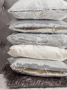Set di 2 cuscini decorativi in finta pelliccia grigia 45 x 45 cm Accessori decorativi bifacciali Beliani