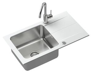 Quadron Edward lavello in granito e acciaio 78x44 cm bianco FUS_E7844BI_3623500BS