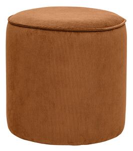 Pouf rotondo in velluto a coste terra bruciata D40 cm PAUL