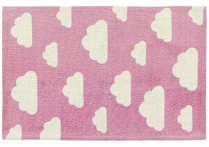 Tappeto ad tappetino Pink Cloud Print 60 x 90 cm passatoia a pelo corto per la sala giochi dei bambini Beliani