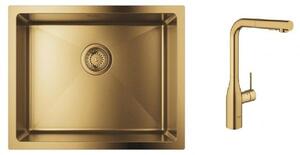 Set lavello in acciaio Grohe K700 31574GN1, rubinetto da cucina Grohe Essence 30270GN0