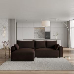 Divano angolare Masseno FORIL con funzione letto a L, divano con box letto, divano da soggiorno, divano, divano letto, set di divani - marrone, MONOLITH 29