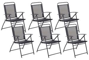 Set di 6 sedie da giardino con struttura in acciaio Nero pieghevole Beliani
