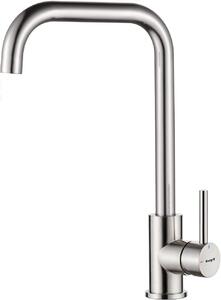 Rubinetto da cucina con bocchetta girevole a 360°, miscelatore monocomando in ottone grigio