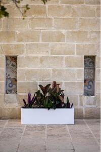 Fioriera rettangolare porta vaso OASI Dimensione 30x80x h 30 cm per uso interno esterno peso 5 kg colore bianco