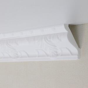 PROVISTON | Modanatura in stucco | Polistirolo | 43 x 63 x 2000 mm | Bianco | Modanatura per soffitto | Verniciabile | Facile da montare | Alta qualità | Robusta e leggera | 50 metri