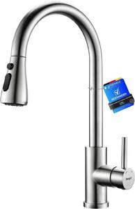 Rubinetto da cucina estraibile in acciaio inossidabile con bocchetta girevole a 360°, colore grigio
