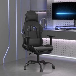 Sedia da gaming vidaXL con funzione massaggio e poggiapiedi, in Pelle finta nera