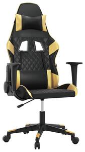VidaXL Sedia da gioco con funzione massaggio in ecopelle nera e dorata