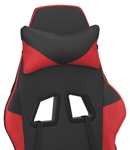 Sedia da gaming vidaXL con funzione massaggio, in Pelle finta nera e rossa