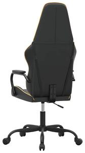 Sedia da gaming vidaXL con funzione massaggio, in Pelle finta oro e nero
