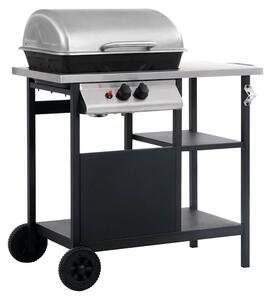 Vidaxl Barbecue a gas con 3 strati Beistelltisch schwarz e silberfarben