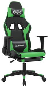 Sedia da gaming vidaXL con funzione massaggio e poggiapiedi, in Pelle finta nera e verde