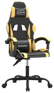 Sedia da gioco girevole vidaXL in Pelle finta nera e dorata