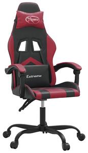VidaXL Sedia da gioco girevole in ecopelle nera e rosso vino