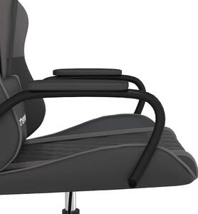 VidaXL Sedia da gioco con funzione massaggio in Pelle finta nera e grigia