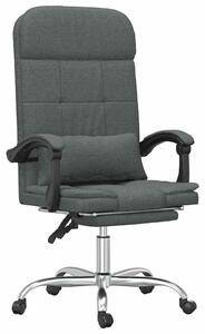 VidaXL Sedia da ufficio con funzione massaggio in tessuto grigio scuro
