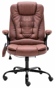 Sedia da ufficio con funzione massaggio Look scamosciato marrone chiaro