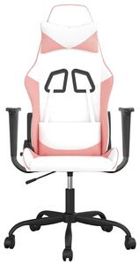 VidaXL Sedia da gioco con funzione massaggio in ecopelle bianca e rosa