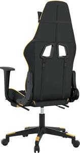Sedia da gaming vidaXL con funzione massaggio e poggiapiedi, in Pelle finta nera e dorata