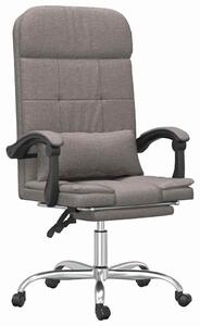 VidaXL Sedia da ufficio con funzione massaggio Tessuto Taupe