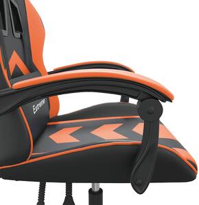 VidaXL Sedia da gioco girevole in ecopelle nera e arancione
