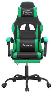 VidaXL Sedia da gioco con poggiapiedi girevole in ecopelle nera e verde