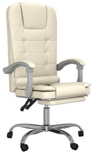 VidaXL Sedia da ufficio con funzione massaggio in Pelle finta crema